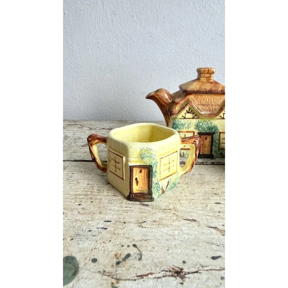 Vintage Keele St Pottery Cottage Tea Set Staffordshire England 3pc CSGC